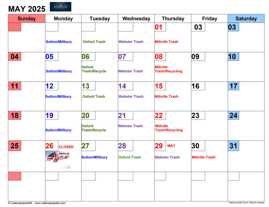 May 2025 calendar